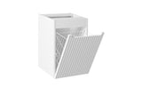 Badezimmer-Hängeschrank Novira Weiß matt 40 × 39 × 57 cm mit Wäschekorb – Ansicht 3