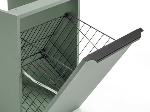 Badezimmer-Hängeschrank Sombrela Schilfgrün 40 × 57 × 46 cm mit Wäschekorb – Ansicht 6