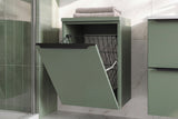 Badezimmer-Hängeschrank Sombrela Schilfgrün 40 × 57 × 46 cm mit Wäschekorb – Ansicht 8