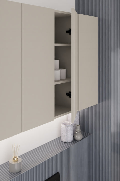 Badezimmer-Halbhochschrank Dalvira Kaschmir matt 30 × 80 × 26,6 cm mit 1 Tür – Ansicht 5
