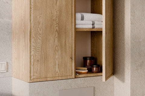 Badezimmer-Halbhochschrank Terrana Cremona Eiche 30 × 80 × 18,5 cm mit 1 Tür – Ansicht 5
