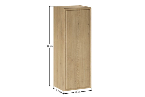 Badezimmer-Halbhochschrank Terrana Cremona Eiche 30 × 80 × 18,5 cm mit 1 Tür – Ansicht 8
