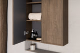 Badezimmer-Halbhochschrank Terrana Walnuss Villa 30 × 80 × 18,5 cm mit 1 Tür – Ansicht 5