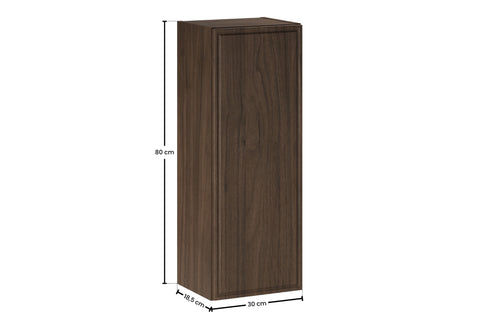 Badezimmer-Halbhochschrank Terrana Walnuss Villa 30 × 80 × 18,5 cm mit 1 Tür – Ansicht 8