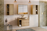Badezimmer-Halbhochschrank Violetta Cremona Eiche 30 × 80 × 26 cm mit 1 Tür – Ansicht 7