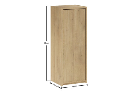 Badezimmer-Halbhochschrank Violetta Cremona Eiche 30 × 80 × 26 cm mit 1 Tür – Ansicht 8