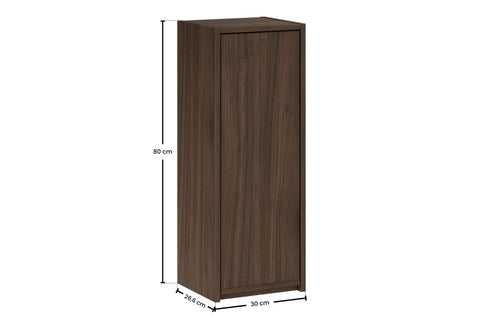 Badezimmer-Halbhochschrank Violetta Walnuss Villa 30 × 80 × 26 cm mit 1 Tür – Ansicht 7
