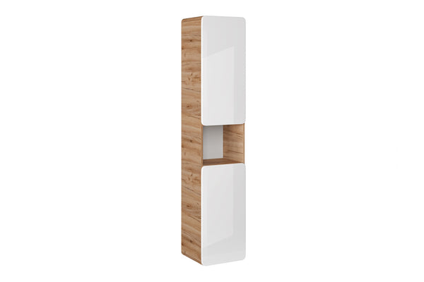 Badezimmer-Hochschrank Amaris Weiß Hochglanz 35 × 170 × 32 cm mit 2 Türen