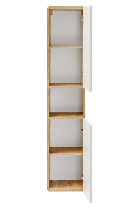 Badezimmer-Hochschrank Amaris Weiß Hochglanz 35 × 170 × 32 cm mit 2 Türen – Ansicht 2