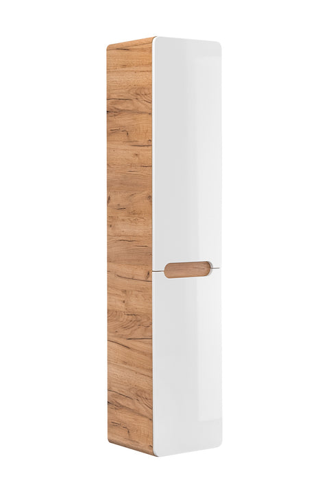 Badezimmer-Hochschrank Amaris Weiß Hochglanz 35 × 170 × 35 cm mit 2 Türen