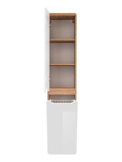 Badezimmer-Hochschrank Amaris Weiß Hochglanz 35 × 170 × 35 cm mit 2 Türen – Ansicht 2