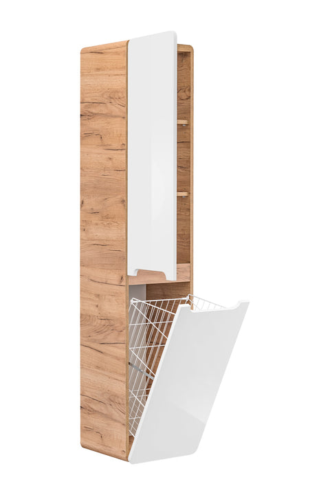 Badezimmer-Hochschrank Amaris Weiß Hochglanz 35 × 170 × 35 cm mit 2 Türen – Ansicht 4
