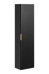 Badezimmer-Hochschrank Ardena Matt Black / Graphite Inner Side 35 × 140 × 25 cm mit 1 Tür – Ansicht 2