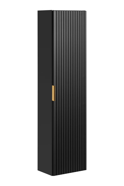 Badezimmer-Hochschrank Ardena Matt Black / Graphite Inner Side 35 × 140 × 25 cm mit 1 Tür – Ansicht 2
