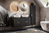 Badezimmer-Hochschrank Ardena Matt Black / Graphite Inner Side 35 × 140 × 25 cm mit 1 Tür – Ansicht 4