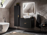 Badezimmer-Hochschrank Ardena Matt Black / Graphite Inner Side 35 × 140 × 25 cm mit 1 Tür – Ansicht 6