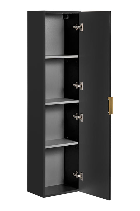 Badezimmer-Hochschrank Ardena Matt Black / Graphite Inner Side 35 × 140 × 25 cm mit 1 Tür – Ansicht 8