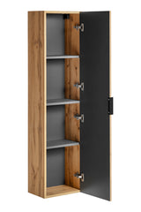 Badezimmer-Hochschrank Ardena Wotan Eiche 35 × 140 × 25 cm mit 1 Tür – Ansicht 5