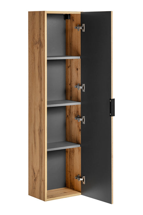 Badezimmer-Hochschrank Ardena Wotan Eiche 35 × 140 × 25 cm mit 1 Tür – Ansicht 5