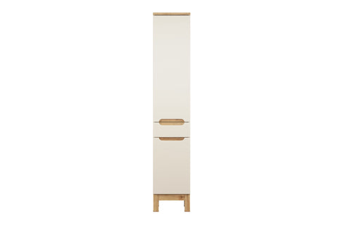 Badezimmer-Hochschrank Balvina Kaschmir matt 35 × 187 × 33 cm mit 2 Türen und 1 Schublade – Ansicht 2