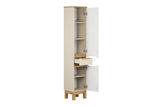 Badezimmer-Hochschrank Balvina Kaschmir matt 35 × 187 × 33 cm mit 2 Türen und 1 Schublade – Ansicht 3