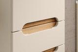 Badezimmer-Hochschrank Balvina Kaschmir matt 35 × 187 × 33 cm mit 2 Türen und 1 Schublade – Ansicht 5