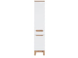 Badezimmer-Hochschrank Balvina Weiß Hochglanz 35 × 187 × 33 cm mit 2 Türen und 1 Schublade – Ansicht 2
