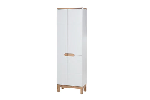 Badezimmer-Hochschrank Balvina Weiß Hochglanz 60 × 187 × 33 cm mit 3 Türen
