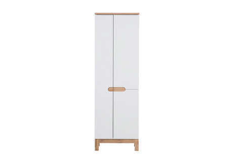 Badezimmer-Hochschrank Balvina Weiß Hochglanz 60 × 187 × 33 cm mit 3 Türen – Ansicht 2