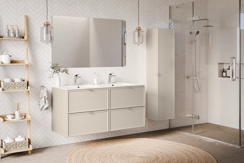 Badezimmer-Hochschrank Bellisa Kaschmir matt 35 × 140 × 25 cm mit 1 Tür – Ansicht 6