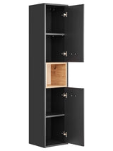 Badezimmer-Hochschrank Bornella Cosmos Grau 36 × 170 × 33 cm mit 2 Türen – Ansicht 2