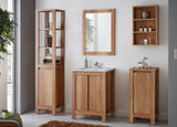 Badezimmer-Hochschrank Clarvo Roman Eiche 40 × 186 × 35 cm mit 1 Tür – Ansicht 2