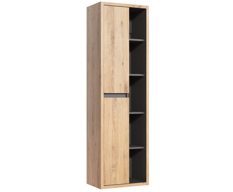 Badezimmer-Hochschrank Devara Shetland Eiche 50 × 170 × 33 cm mit 2 Türen