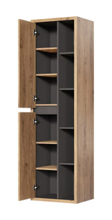 Badezimmer-Hochschrank Devara Shetland Eiche 50 × 170 × 33 cm mit 2 Türen – Ansicht 2