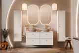 Badezimmer-Hochschrank Donessa Sand 35 × 140 × 25,2 cm mit 1 Tür – Ansicht 8