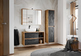 Badezimmer-Hochschrank Hamvera Beton dunkel 40 × 170 × 33 cm mit 2 Türen – Ansicht 2