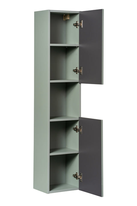 Badezimmer-Hochschrank Linora Schilfgrün 30 × 140 × 25 cm mit 2 Türen – Ansicht 3