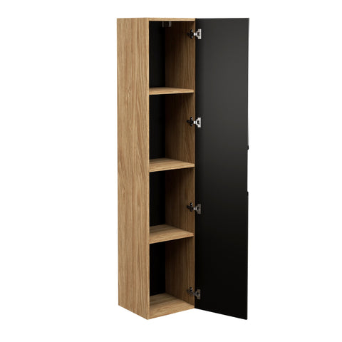 Badezimmer-Hochschrank Luxera Schwarz matt 35 × 170 × 33 cm mit 1 Tür – Ansicht 3