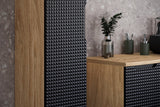 Badezimmer-Hochschrank Luxera Schwarz matt 35 × 170 × 33 cm mit 1 Tür – Ansicht 4