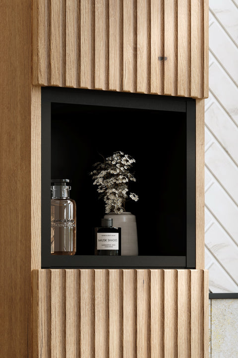 Badezimmer-Hochschrank Novira Coast Evoke Eiche 30 × 140 × 25 cm mit 2 Türen – Coast Evoke Eiche – Ansicht 5