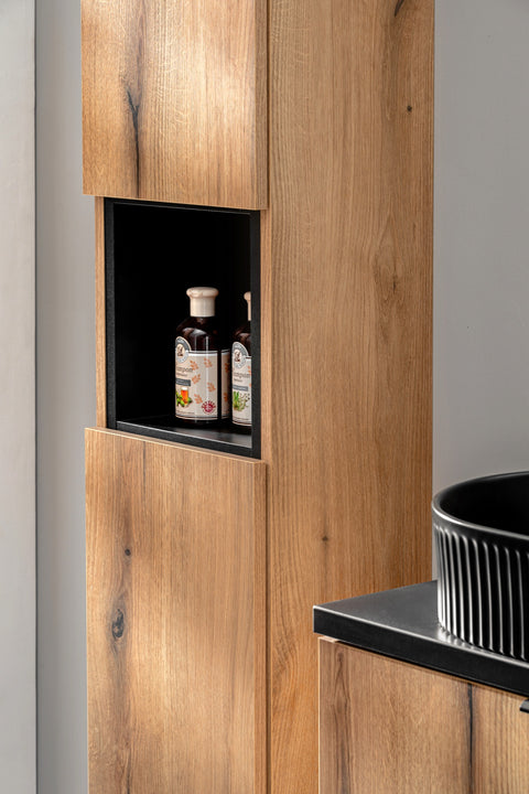 Badezimmer-Hochschrank Novira Coast Evoke Eiche 30 × 140 × 25 cm mit 2 Türen – Not applicable – Ansicht 5