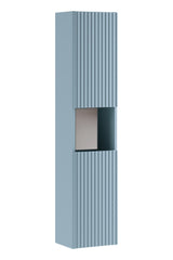 Badezimmer-Hochschrank Novira Denimblau 30 × 140 × 25 cm mit 2 Türen