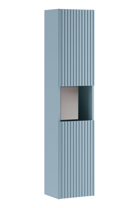 Badezimmer-Hochschrank Novira Denimblau 30 × 140 × 25 cm mit 2 Türen
