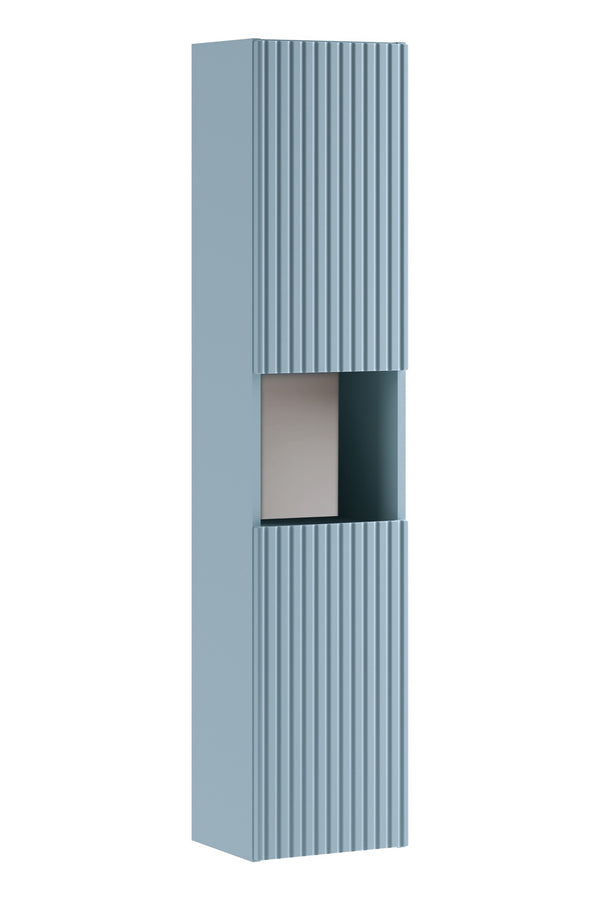 Badezimmer-Hochschrank Novira Denimblau 30 × 140 × 25 cm mit 2 Türen