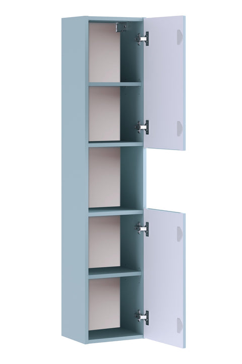 Badezimmer-Hochschrank Novira Denimblau 30 × 140 × 25 cm mit 2 Türen – Ansicht 3