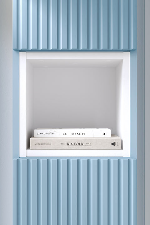 Badezimmer-Hochschrank Novira Denimblau 30 × 140 × 25 cm mit 2 Türen – Ansicht 6