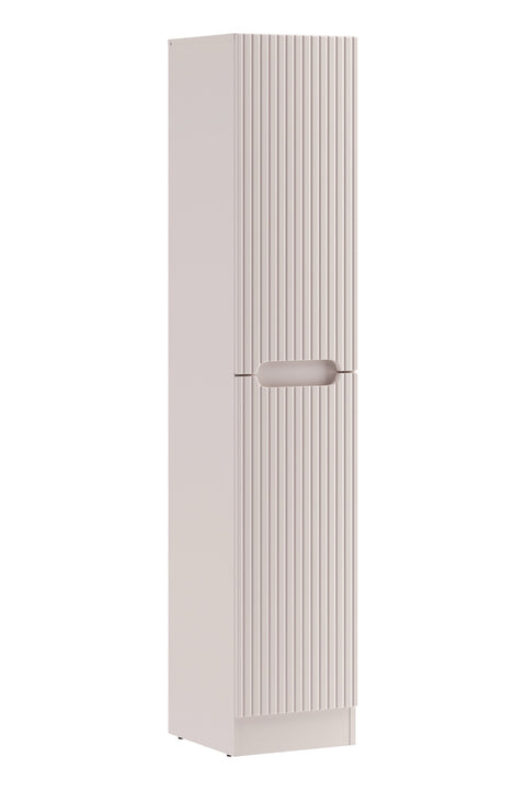 Badezimmer-Hochschrank Novira Kaschmir matt 35 × 180,5 × 39 cm mit 1 Tür, mit Wäschekorb