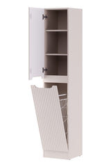 Badezimmer-Hochschrank Novira Kaschmir matt 35 × 180,5 × 39 cm mit 1 Tür, mit Wäschekorb – Ansicht 3