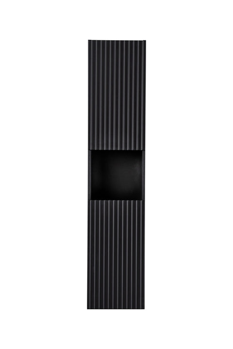 Badezimmer-Hochschrank Novira Schwarz matt 30 × 140 × 25 cm mit 2 Türen – Ansicht 2