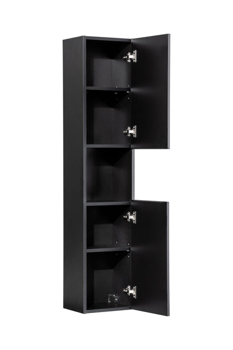 Badezimmer-Hochschrank Novira Schwarz matt 30 × 140 × 25 cm mit 2 Türen – Ansicht 3